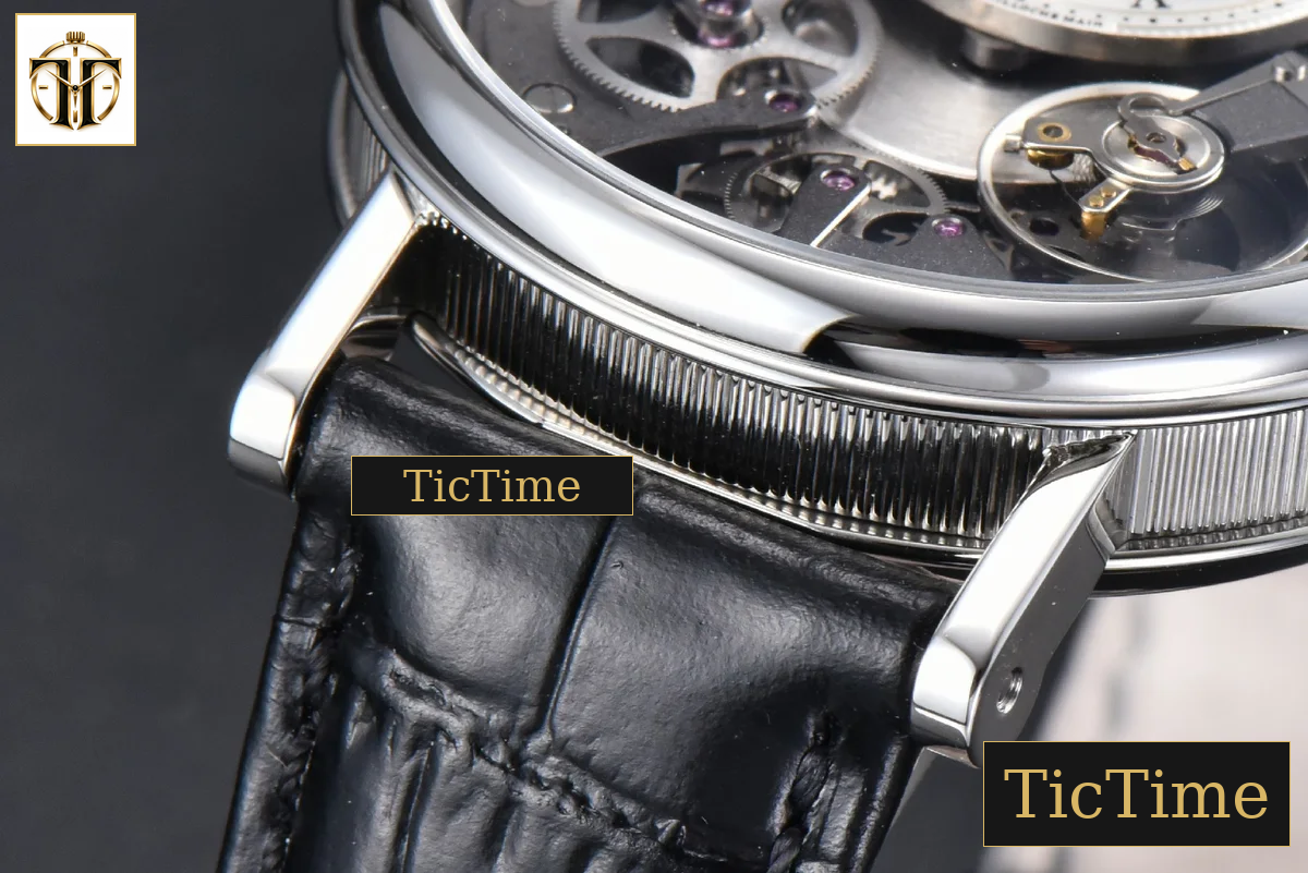 Tradition 7057BB 40mm ZF Gray Dial White Subdial Black Leather Strap A505 — foto 8