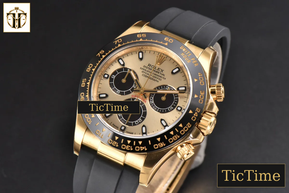 Daytona 116518 Clean Factory Ceramic YG Dial Black Subdial Oysterflex Strap SA4130 — foto 4