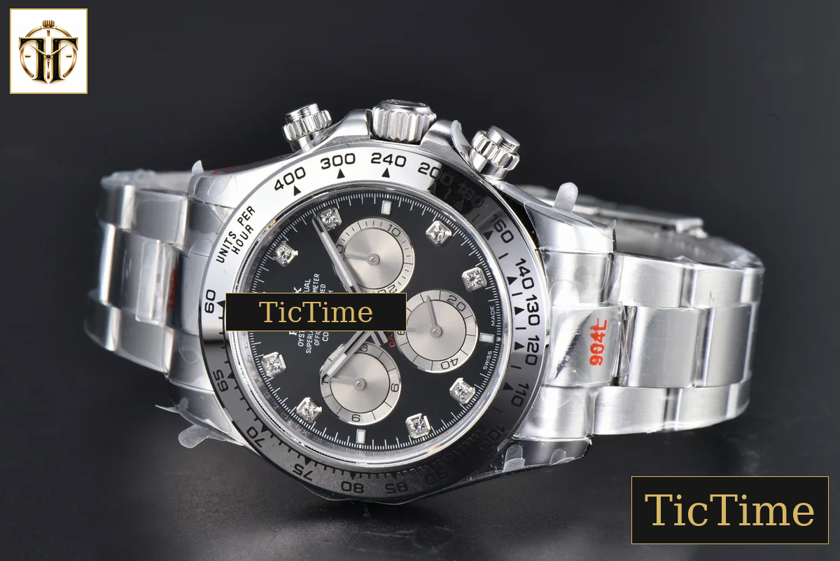 Daytona 904L 126509 40mm BPF SS Black Dial Sliver Subdial Diamond Marker SS Bracelet SH4131 — foto 16