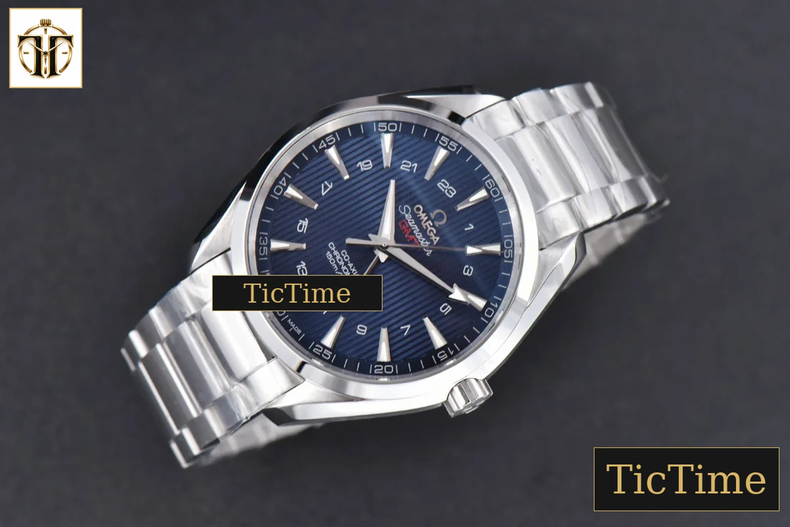 Aqua Terra 150M GMT 41.5mm VSF Blue Textured Dial SS Bracelet A8605 — foto 4