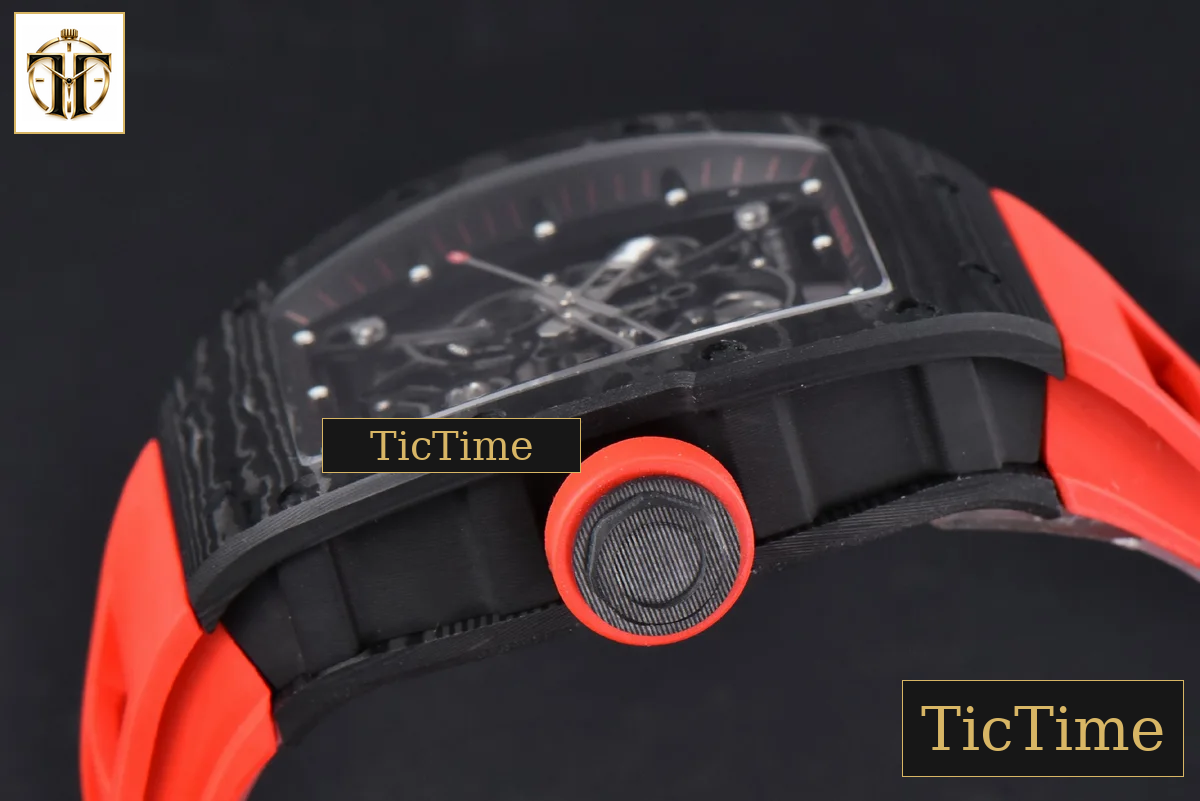 NTPT RM055 42.7mm BBRF Red Skeleton Dial Red Rubber Strap RMUL2 — foto 13