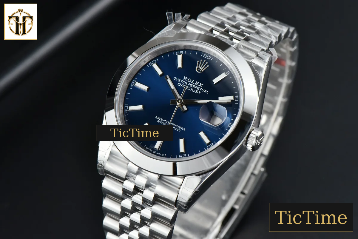 DateJust Smooth Bezel 126300 41mm VSF Blue Dial Jubilee Bracelet VS3235 — foto 4
