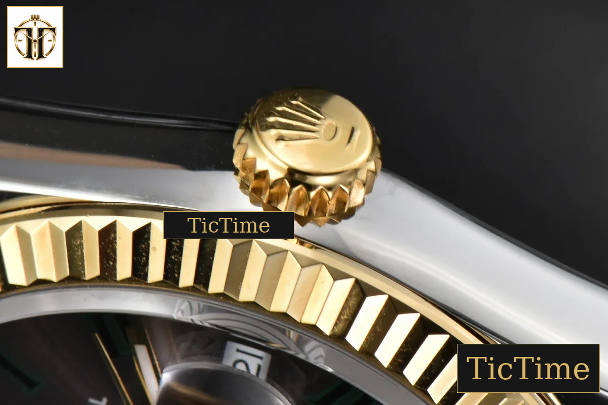 DateJust 36mm BPF YG/SS Wimbledon Gray Dial Green Roma Marker Jubilee Bracelet A2824 — foto 17