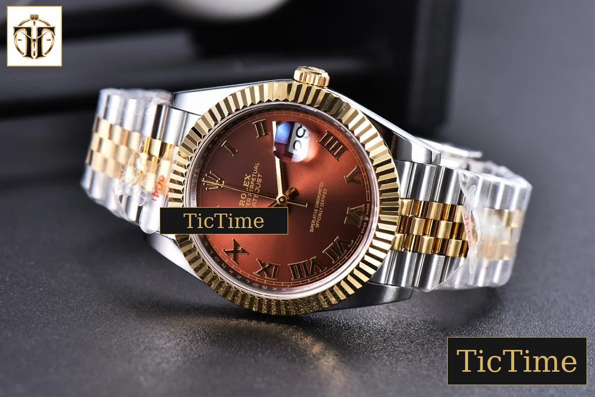 Datejust 41mm GMF YG/SS Brown Dial Roma Marker Fluted Bezel Jubille Bracelet VR3235 — foto 16
