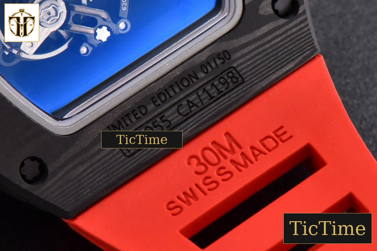 NTPT RM055 42.7mm BBRF Red Skeleton Dial Red Rubber Strap RMUL2 — foto 23