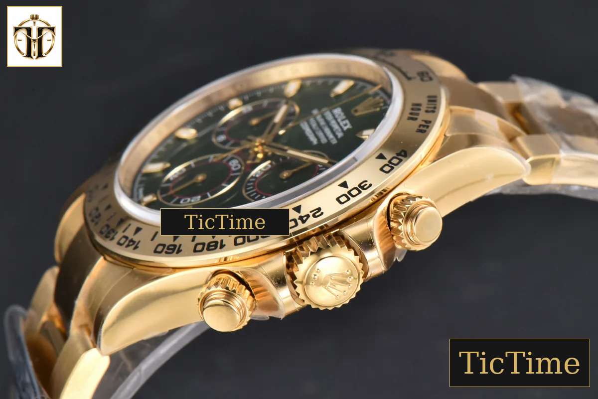 Daytona 116508 40mm Clean Factory YG 904L Green Dial YG Bracelet SA4130 — foto 12