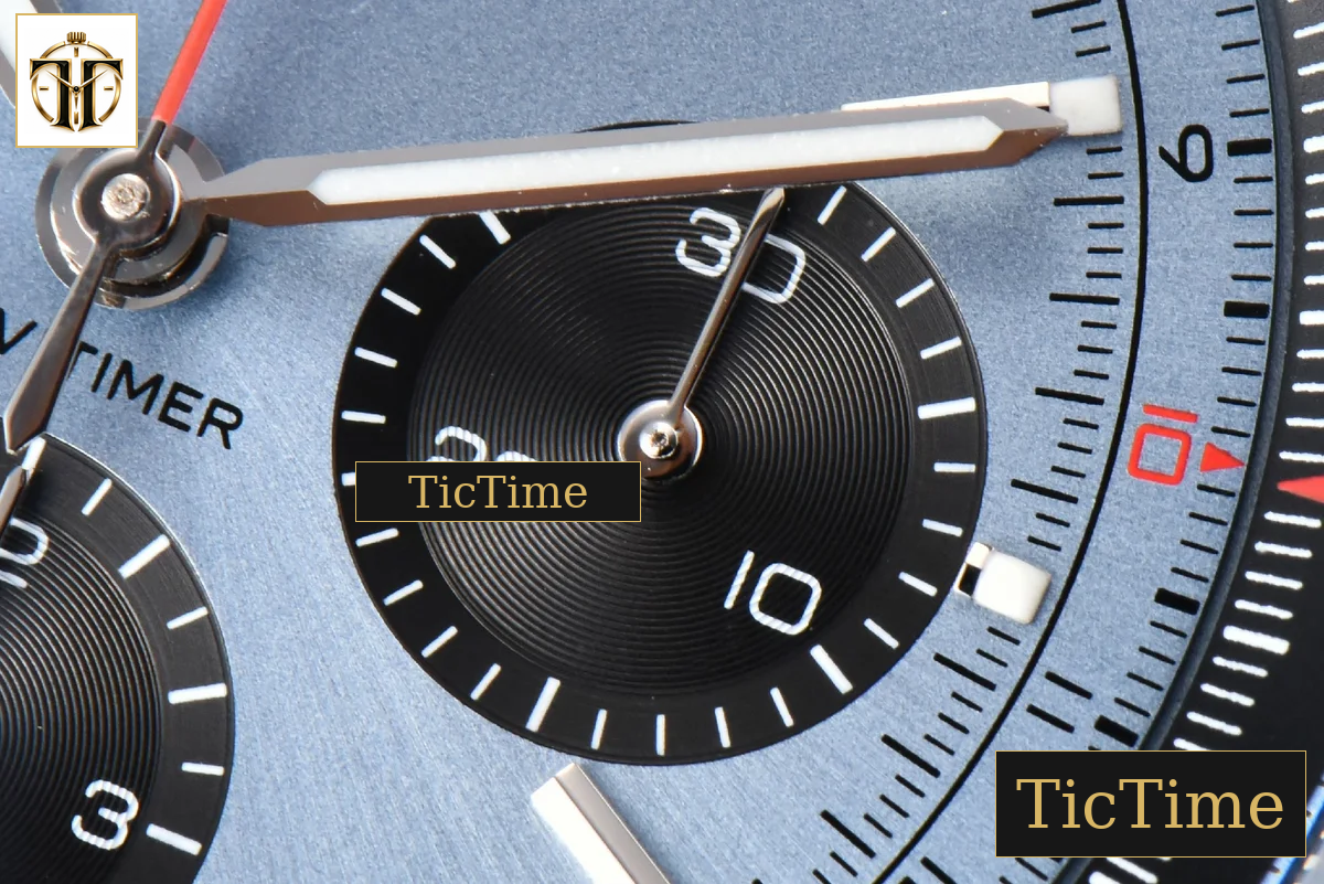 Navitimer B01 43mm BLSF Ice Blue Dial Black Subdial Black Leather Strap A7750 — foto 7