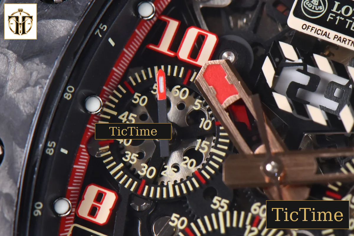 NTPT Chrono RM011 KVF Skeleton Dial Red Rubber Strap V2 A7750 — foto 6