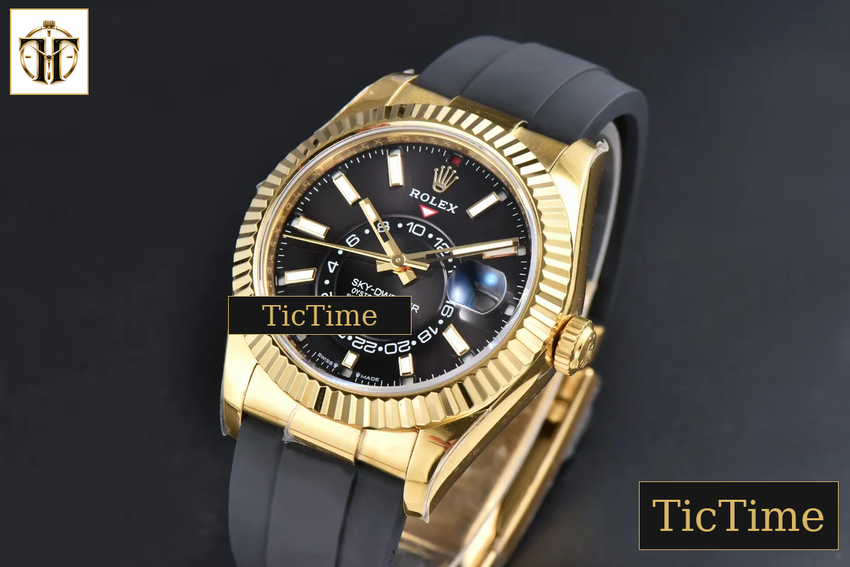 Sky-Dweller 336238 42mm ZF YG Case Black Dial Rubber Oysterflex Strap (Tungsten) A23J — foto 4
