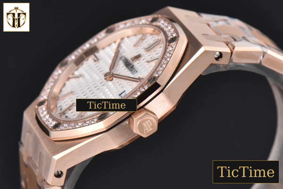 Royal Oak Ladies 67651OR 33mm ZF RG Diamond White Dial RG Bracelet Quartz — foto 11