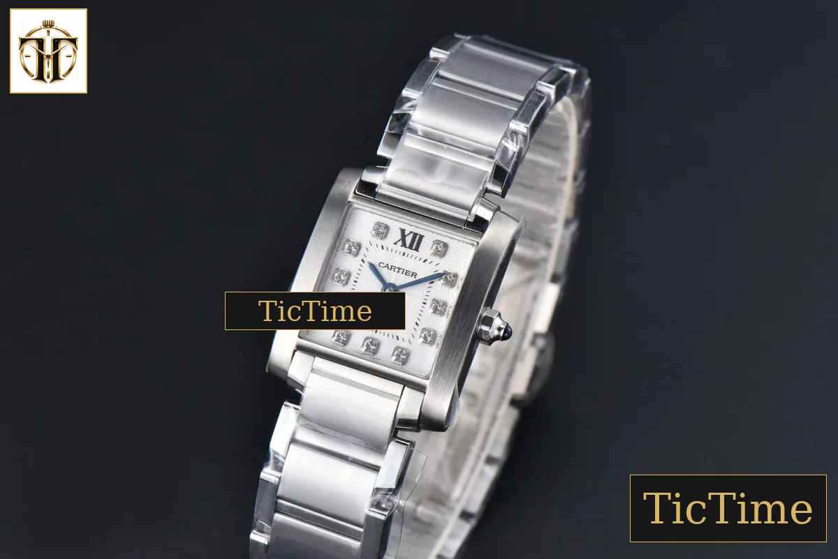 Tank Francaise Small 25.7mmx21.2mm 8848F Diamond Marker SS Bracelet Quartz — foto 5