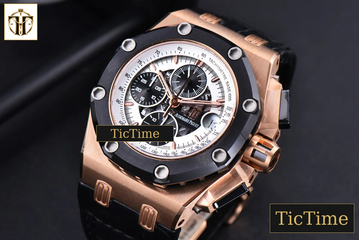 Royal Oak Offshore Ruben Barrichello II 44mm JF RG White Skeleton Dial Black Leather Strap V2 A3126 — foto 5