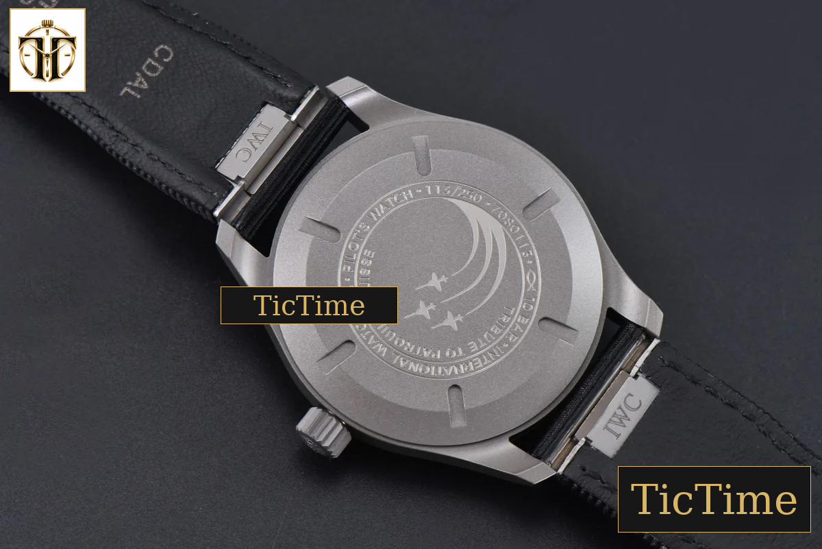 Mark XX Ti Case IWC328201 40mm V7F Black Dial Black Leather Strap A2892 — foto 15