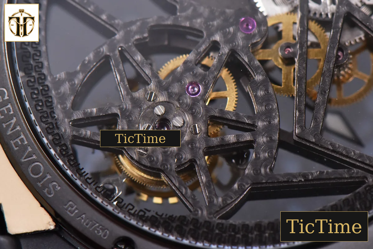 Excalibur Spider 47mm BBRF Skeleton Dial Black Leather Strap Flying Tourbillon Manual Wind — foto 16