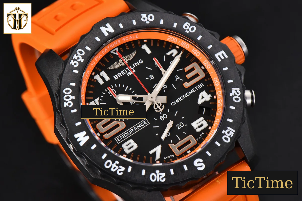Endurance Pro 44mm OF Orange Chronometer Dial Orange Rubber Strap Swiss Quartz — foto 14