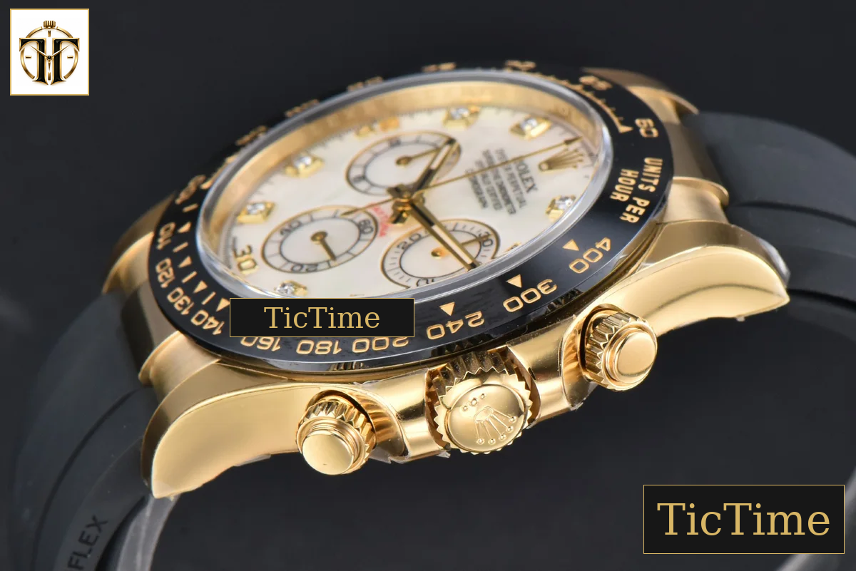 Daytona 116518 40mm Clean Factory YG MOP Dial Diamond Marker Oysterflex Strap A4130 — foto 12