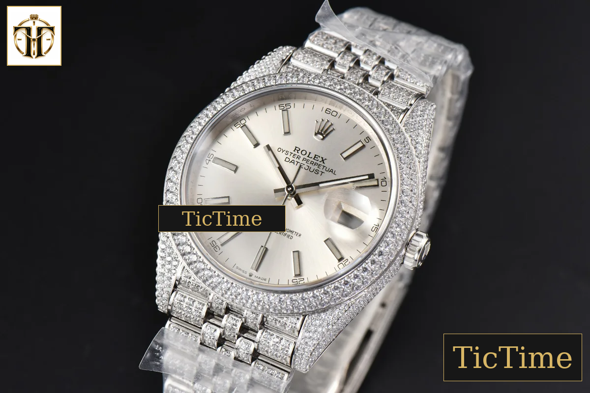Datejust Full 41mm GMF Diamond Silver Dial Jubilee Bracelet A2824 — foto 4