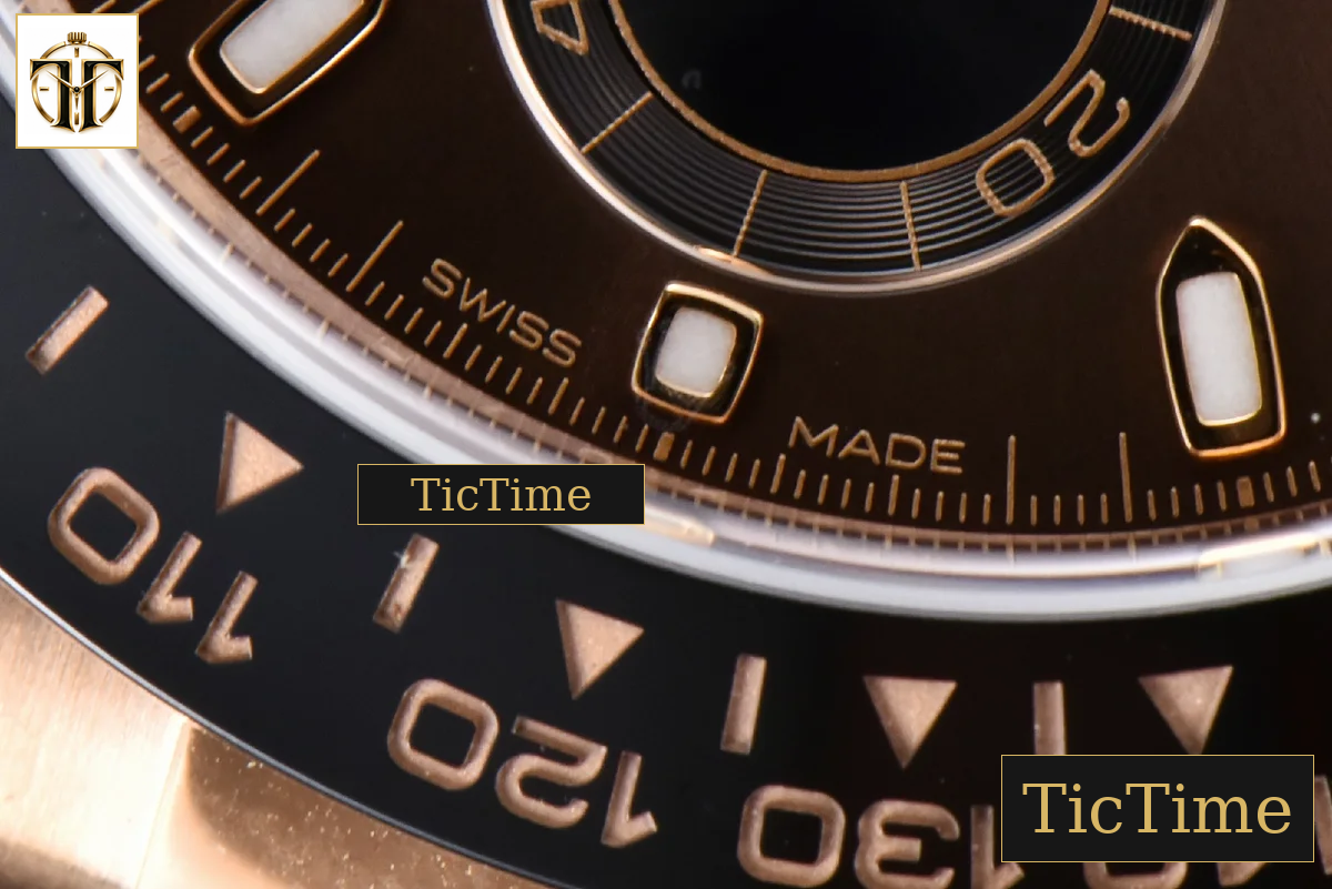 Daytona 116515 40mm Clean Factory RG Black Ceramic Bezel Brown Dial Oysterflex Rubber Strap A4130 — foto 10