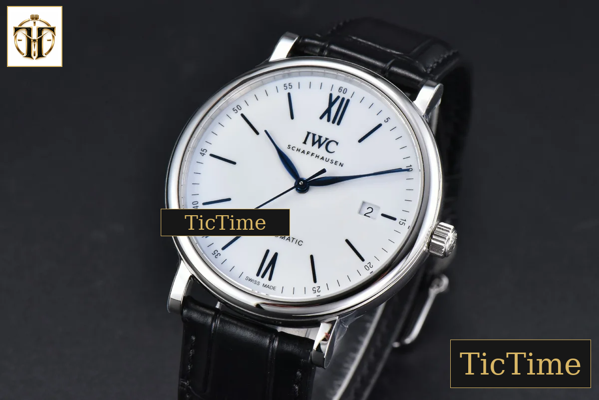 Portofino 40mm V7F White Dial Blue Hands Black Leather Strap A2892 — foto 4
