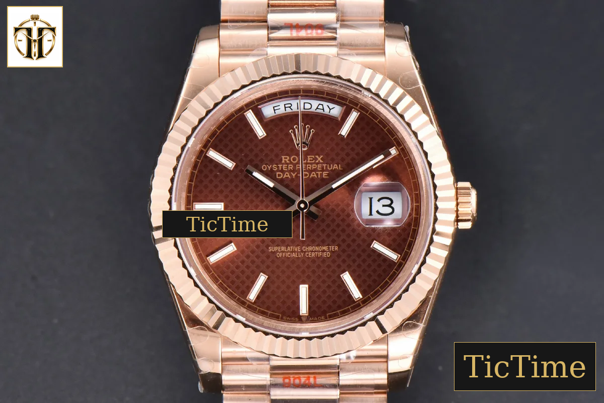 DayDate 40mm GMF RG Brown Dial Lume Marker President Bracelet A3235 — foto 2