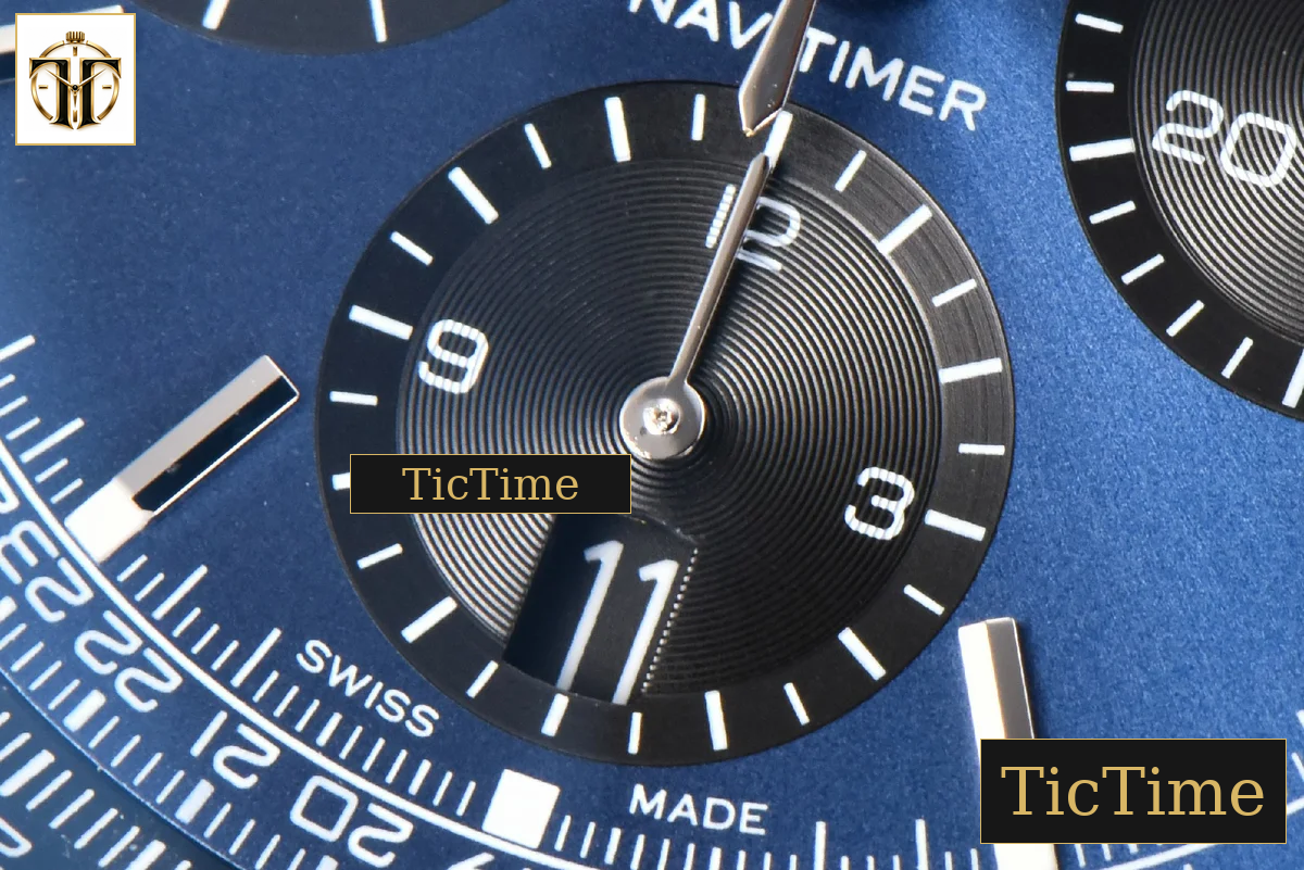 Navitimer B01 43mm BLSF Blue Dial Black Leather Strap A7750 — foto 8
