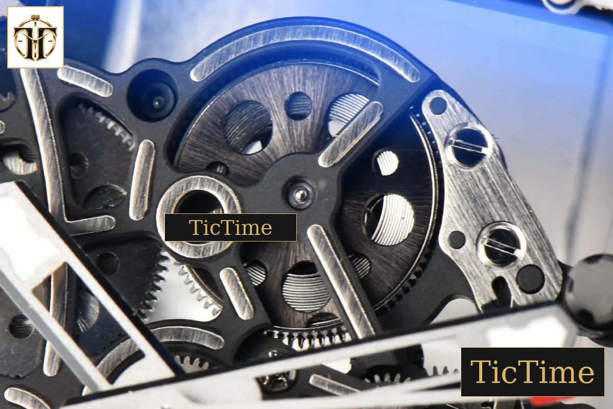 RM055 42.7mm APSF White Skeleton Dial Black Bezel Red Crown White Rubber Strap RMUL2 — foto 7