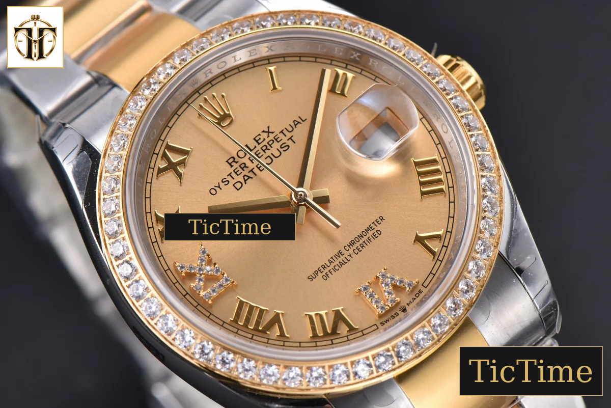 DateJust 36mm EWF SS/YG YG Dial Diamond Roma Marker Diamond Bezel Oyster Bracelet A3235 — foto 12