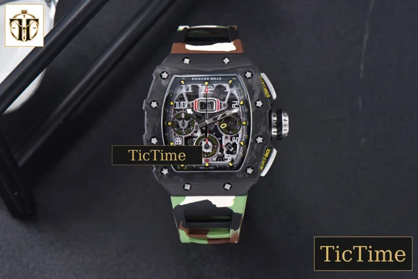Foto frontal — NTPT Chrono RM011 KVF Skeleton Dial Green Camo Rubber Strap V2 A7750