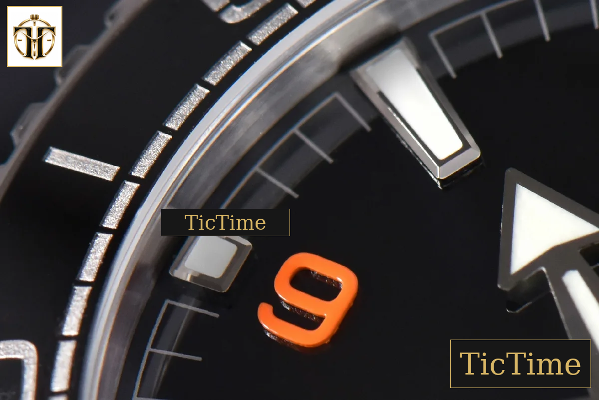 Planet Ocean 600m 43.5mm VSF Black Dial 1/4 Orange Bezel Rubber Strap A8900 — foto 7