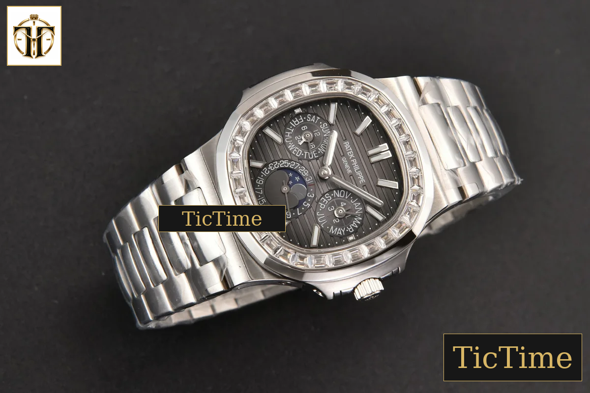Nautilus 5740 40mm TWF Diamond Black Dial SS Bracelet A240 — foto 14
