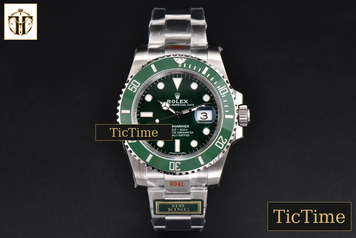Submariner LV 40m 116610 40.5mm King Factory Green Ceramic Green Dial SS Bracelet VS3135 — foto 3