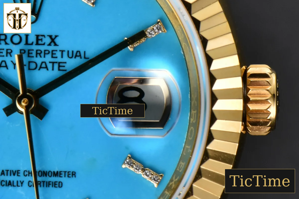 Daydate 36mm GMF YG Meteorite Dial Roma Diamond Marker YG Bracelet A3235 — foto 9