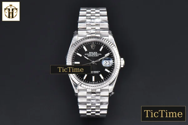 Foto frontal — DateJust 904L 36mm VSF Black Dial Lume Marker Jubilee VS3235