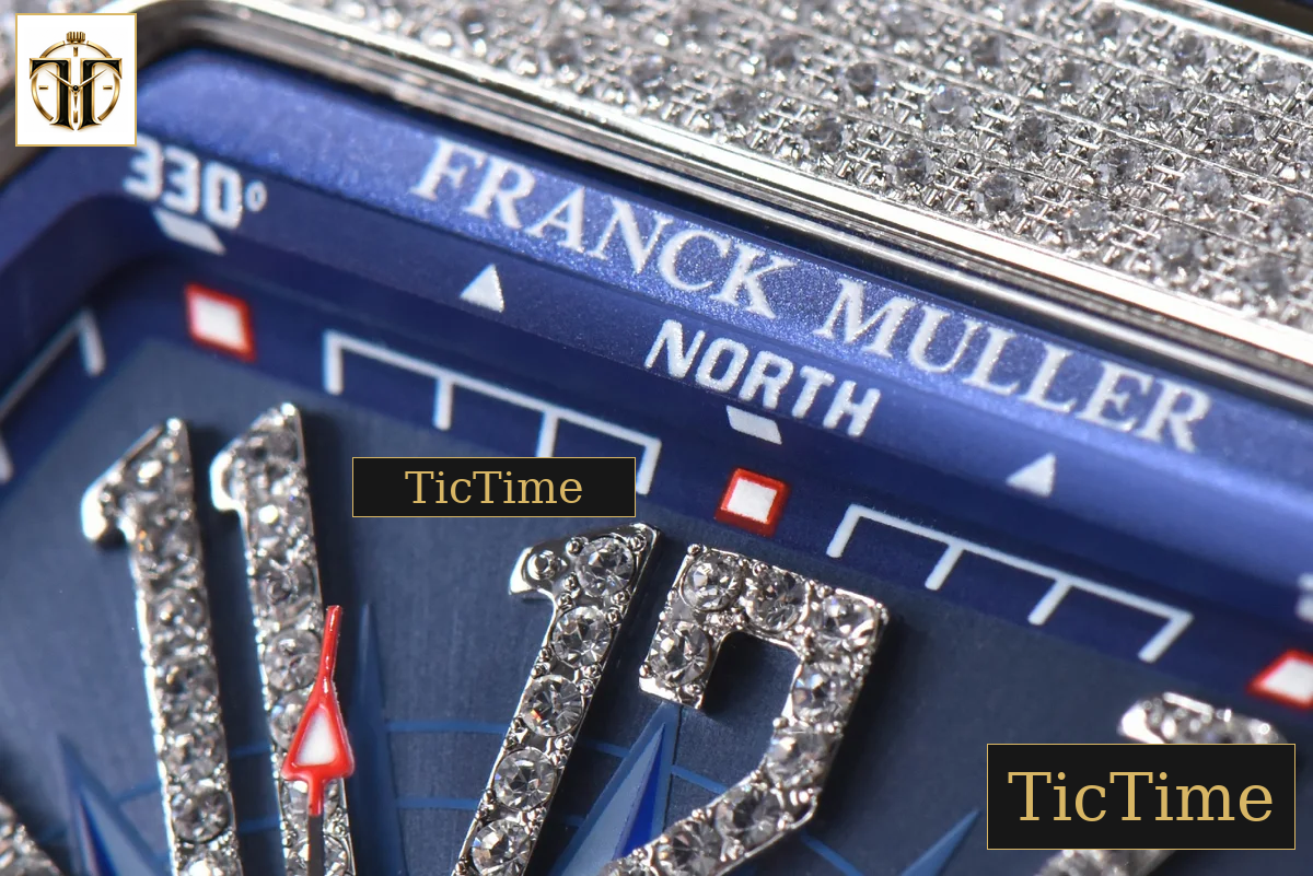 Vanguard V45 ZF SS Full Diamonds Blue Textured Dial Blue Rubber Strap Miyota 9015 — foto 6