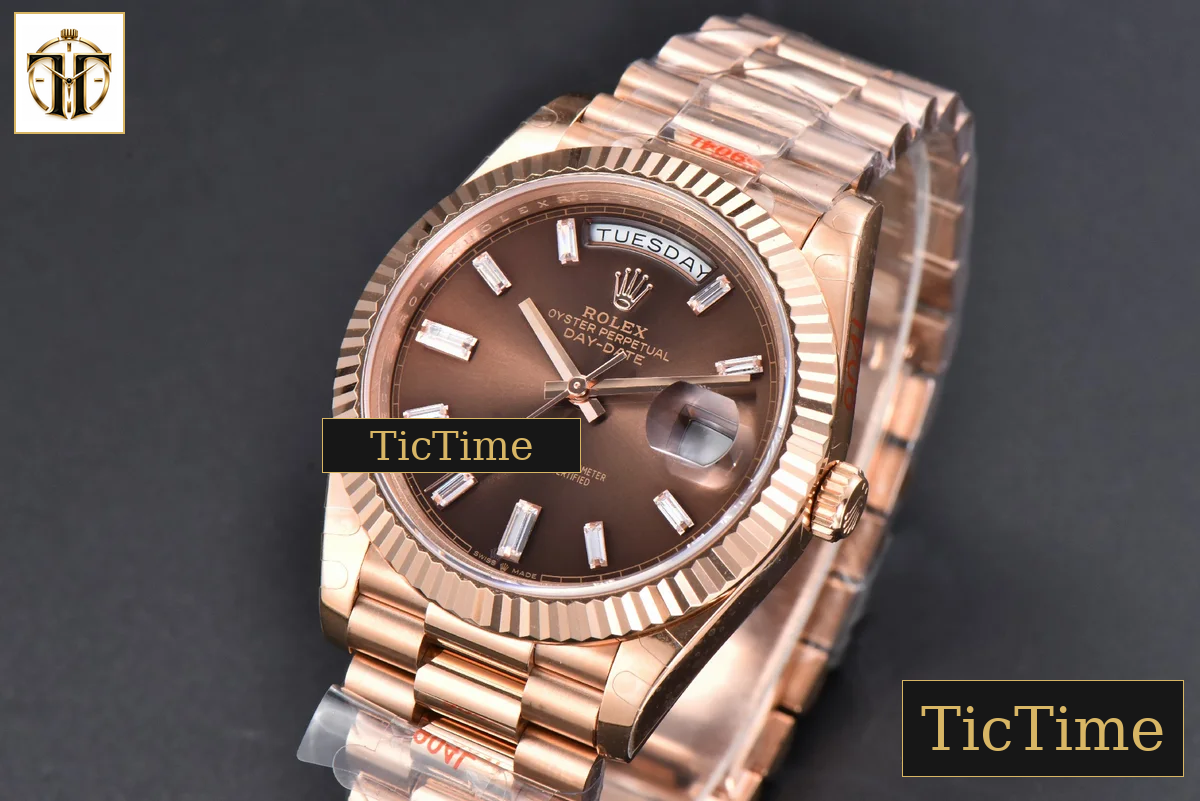 DayDate 40mm GMF RG Brown Dial Diamond Marker President Bracelet A3235 — foto 5