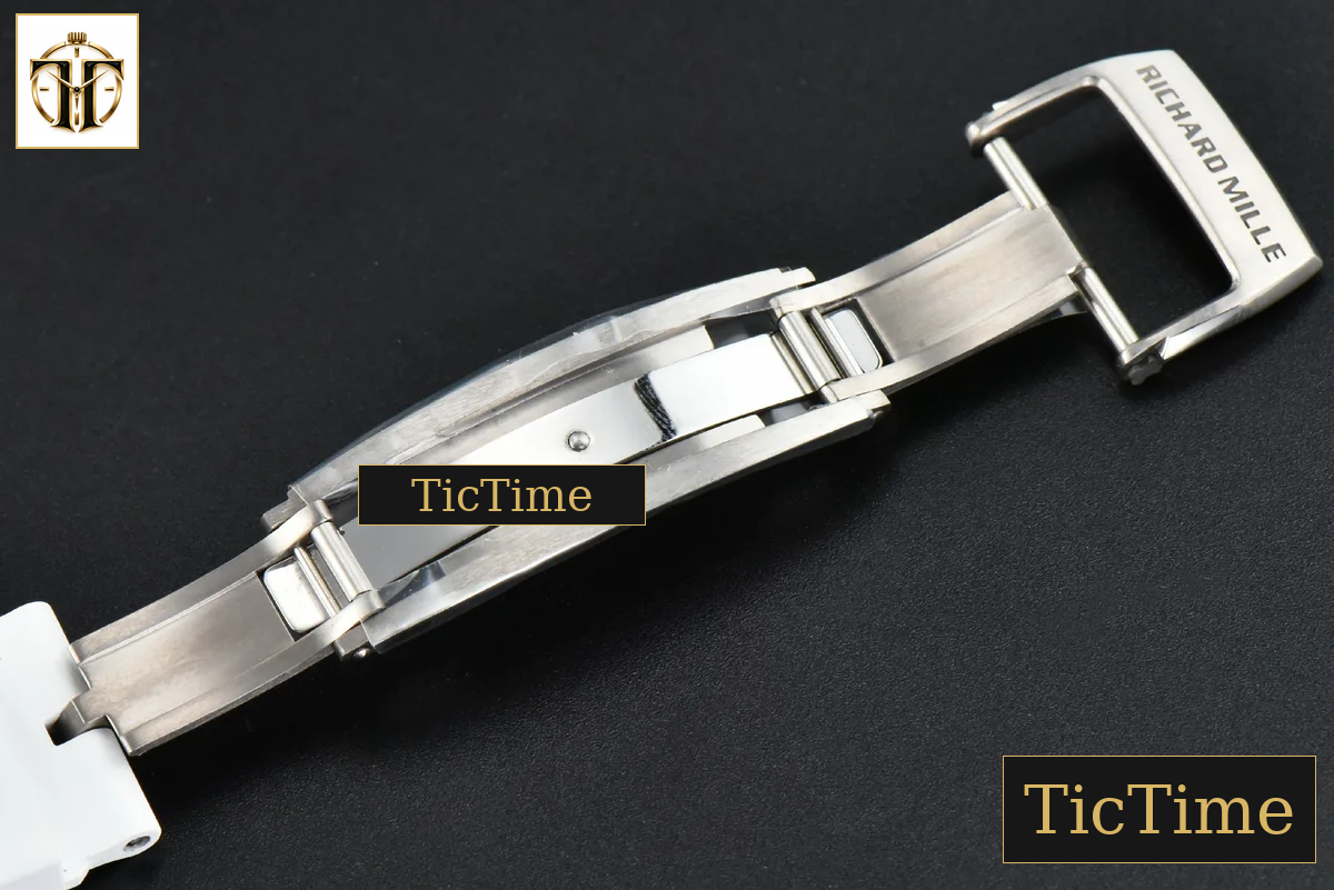 RM055 42.7mm ZF White Ceramic Black Skeleton Dial White Rubber Strap V6 NH05 — foto 15