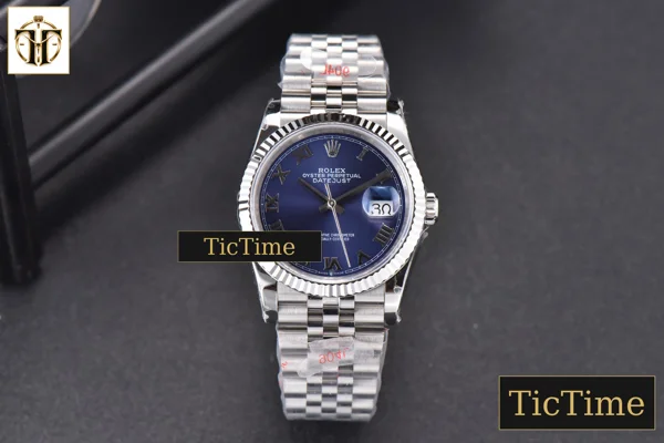 Foto frontal — DateJust 36mm GMF SS Blue Dial Roma Marker Jubilee Bracelet VR3235