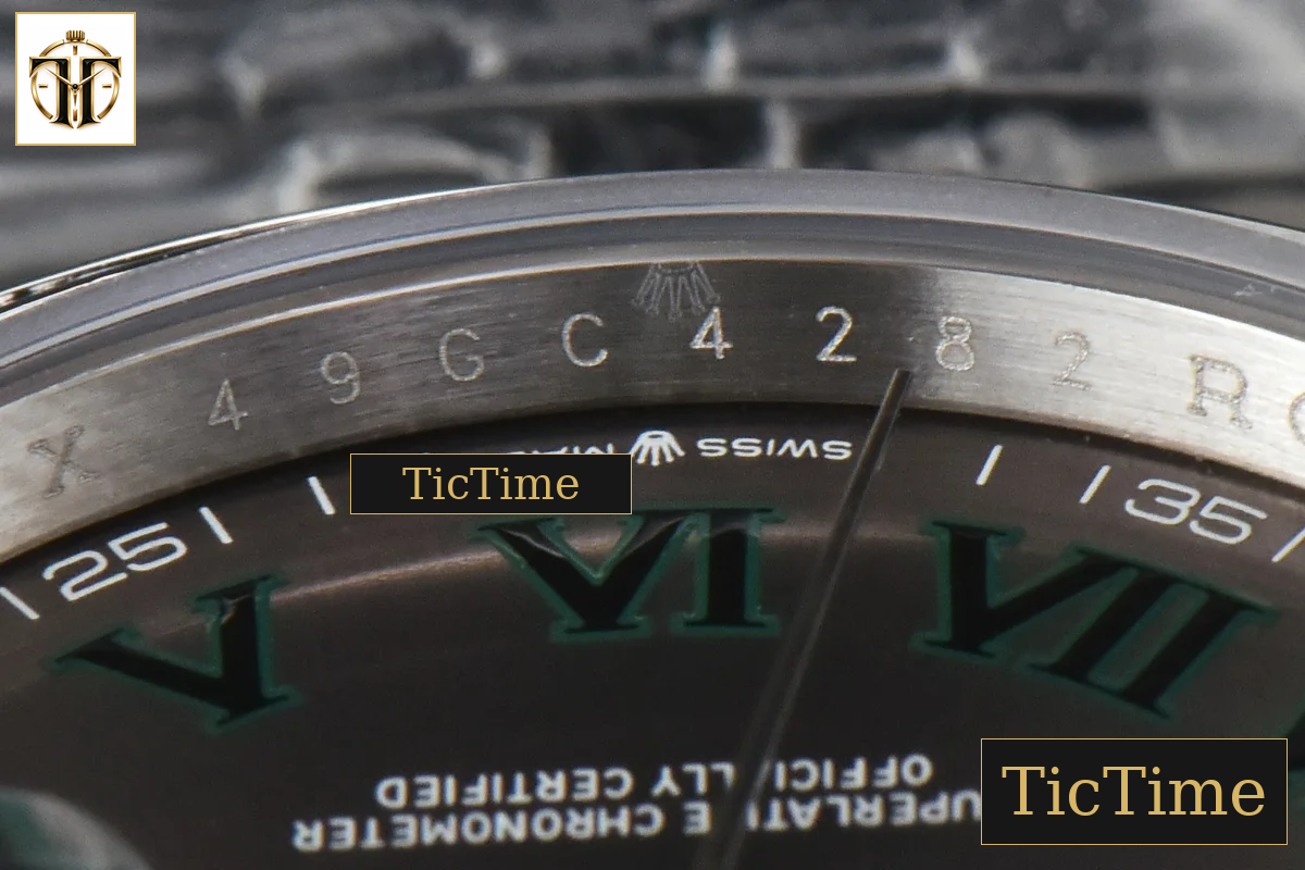 DateJust 36mm BPF Diamond Wimbledon Gray Dial Green Roma Marker Jubilee Bracelet A2824 — foto 13