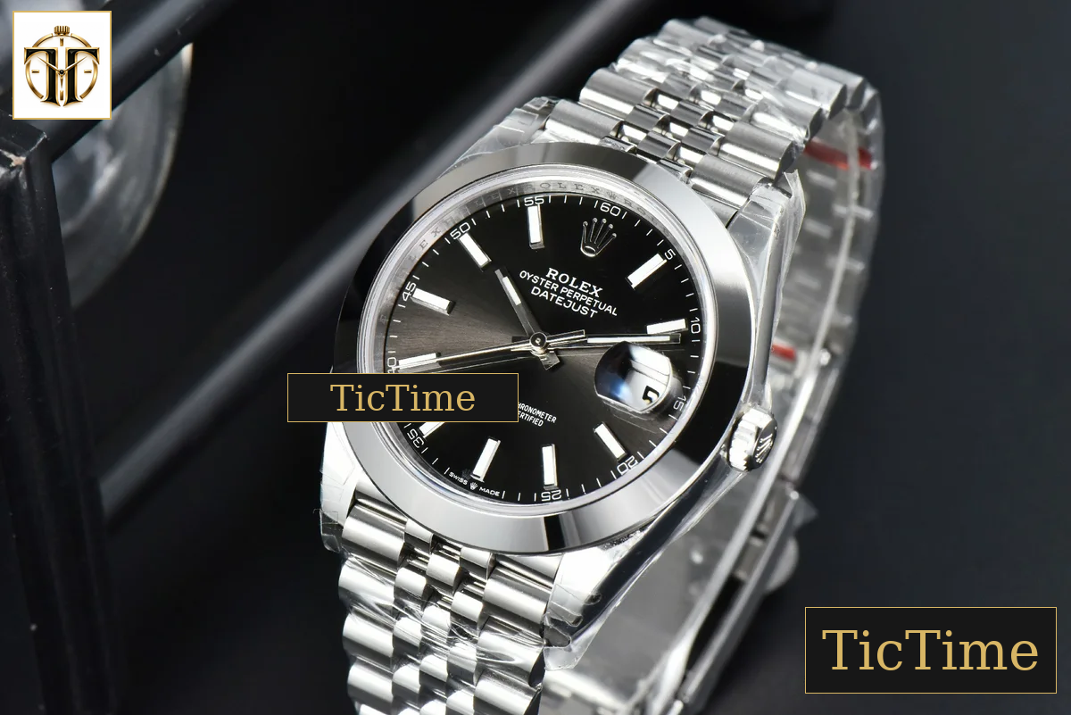 DateJust Smooth Bezel 126300 41mm VSF Black Dial Jubilee Bracelet VS3235 — foto 4