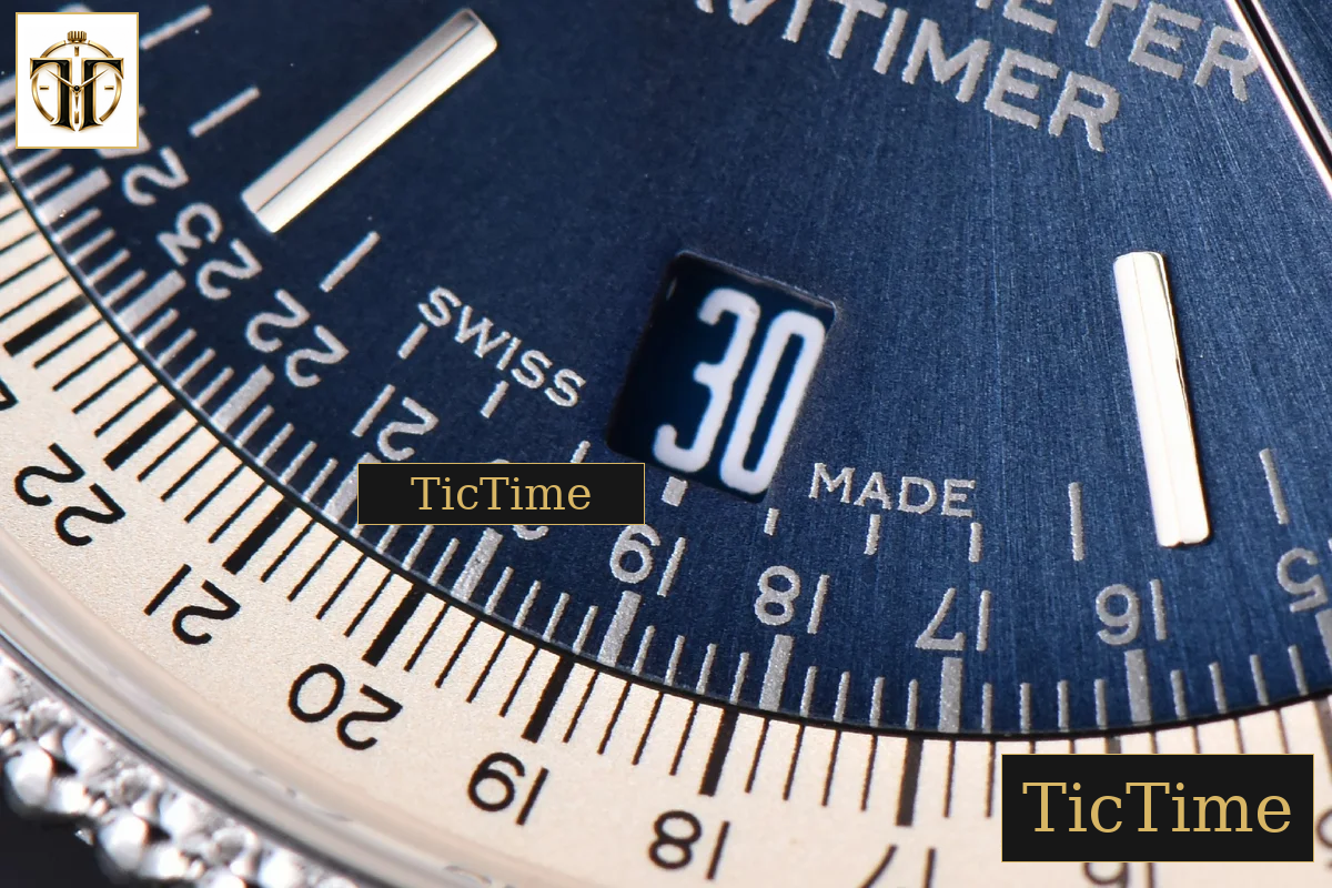 Navitimer 38mm TF SS Blue Dial White Bezel Blue Leather Strap A2824 — foto 8