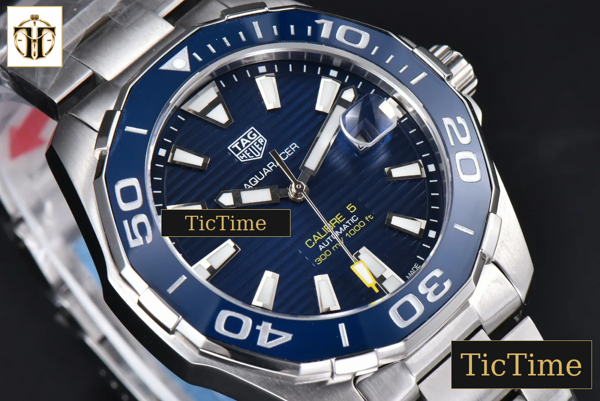 Aquaracer Calibre 5 43mm OF Blue Dial Silver Hand SS Bracelet SW200 — foto 11