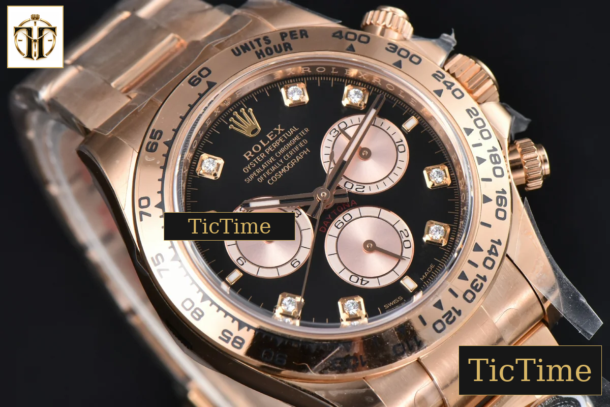 Daytona 126505 40mm Clean Factory RG Black Dial RG Subdial Diamond Marker RG Bracelet SH4131 — foto 15