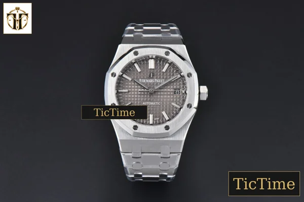 Foto frontal — Royal Oak 15450 37mm ZF Gray Textured Dial SS Bracelet SA3120