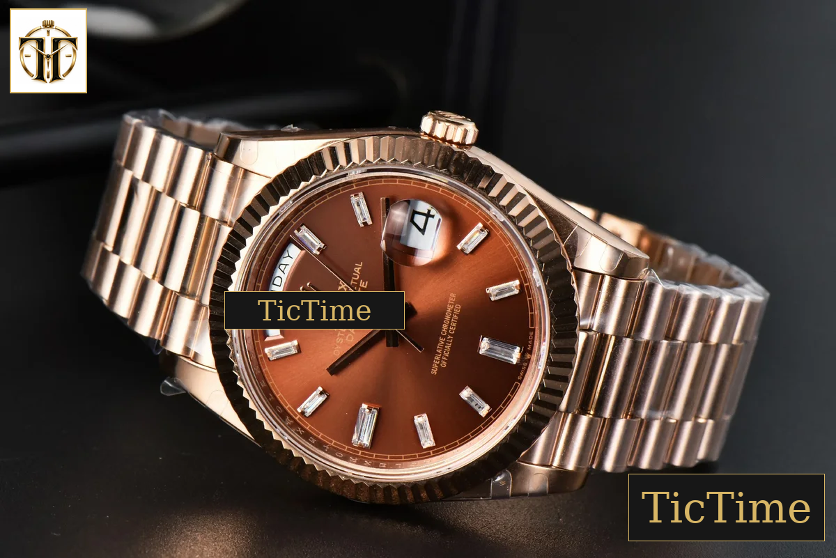 DayDate 40mm BPF RG Brown Dial Diamond Marker RG Bracelet A2836 — foto 16