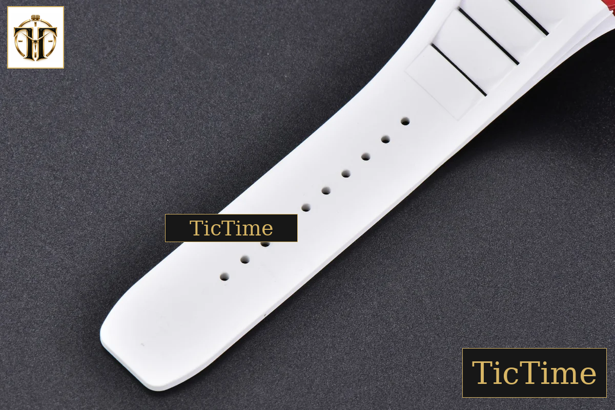 RM035-02 42mmx50mm ZF Red Carbon Dial white Rubber Strap V5 NH05A — foto 19