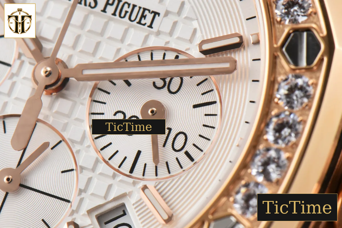 Offshore Ladies 26231ST 37mm RXWF RG Diamond White Dial White Subdial White Rubber Strap Quartz — foto 7