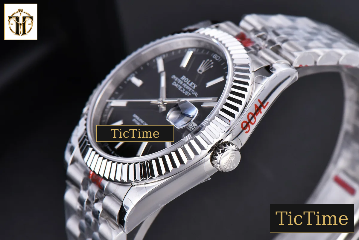 Datejust 41mm GMF SS Black Dial Lume Marker Fluted Bezel Jubille Bracelet VR3235 — foto 11