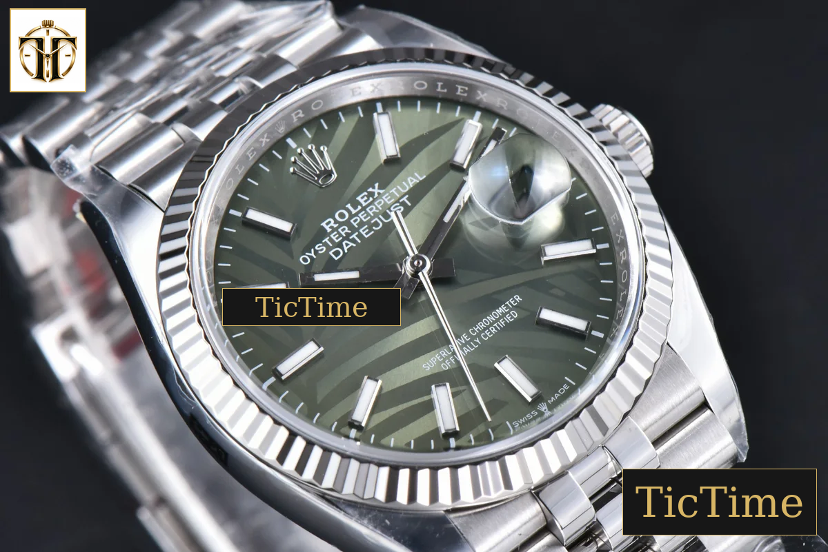 DateJust 126234 36mm Clean Factory Green Plam Dial Jubilee Bracelet VR3235 — foto 6