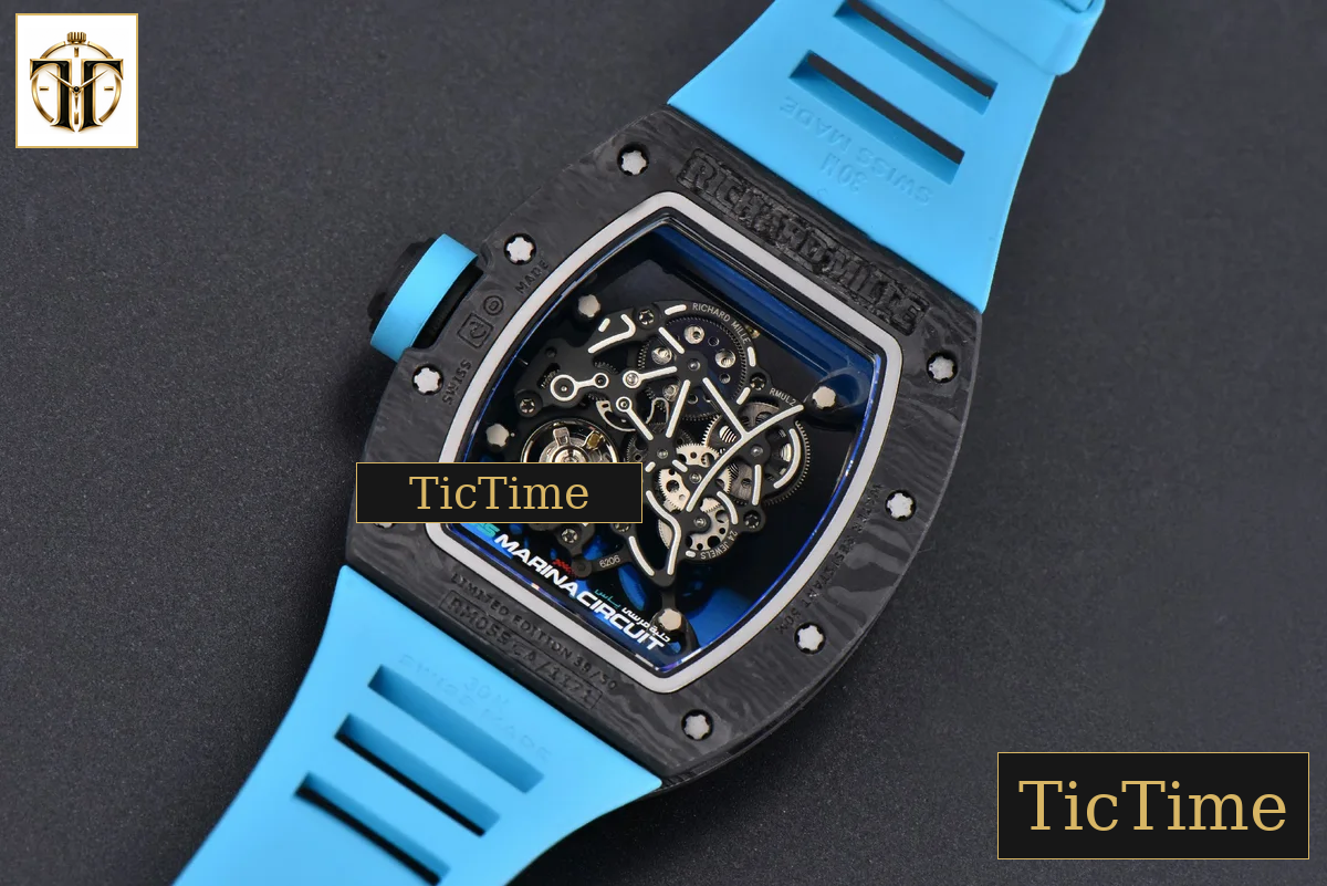 NTPT RM055 43mm ZF Blue Bezel Blue Crown blue Rubber Strap V6 RMUL2 — foto 19