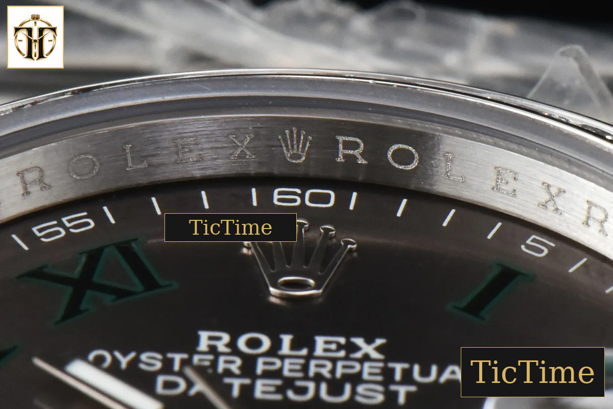 DateJust 36mm BPF Diamond Wimbledon Gray Dial Green Roma Marker Jubilee Bracelet A2824 — foto 12